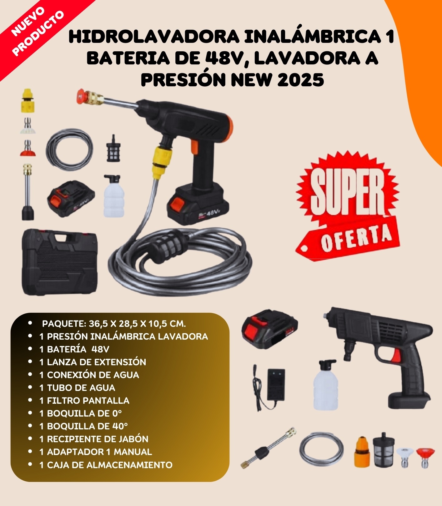 Miniatura 4 de Hidro lavadora Inalámbrica 2 Baterias48v